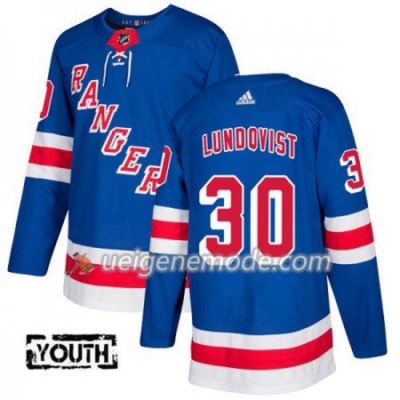 Kinder Eishockey New York Rangers Trikot Henrik Lundqvist 30 Adidas 2017-2018 Blau Authentic